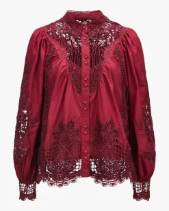 Berry Garden Guipure Bluse