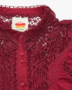 Berry Garden Guipure Bluse