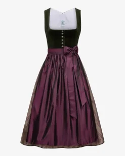 Biana Midi-Samtdirndl mit Sylvia Seidenschürze