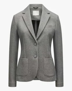Blazer Slim Fit aus Baumwoll-Mix