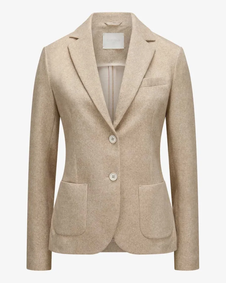 Blazer Slim Fit aus Baumwoll-Mix