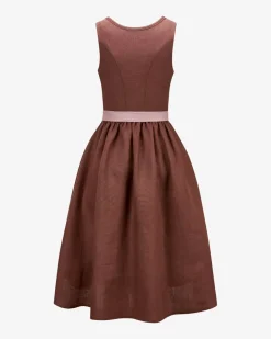 Bodensee Viky Leinendirndl lang mit Schürze