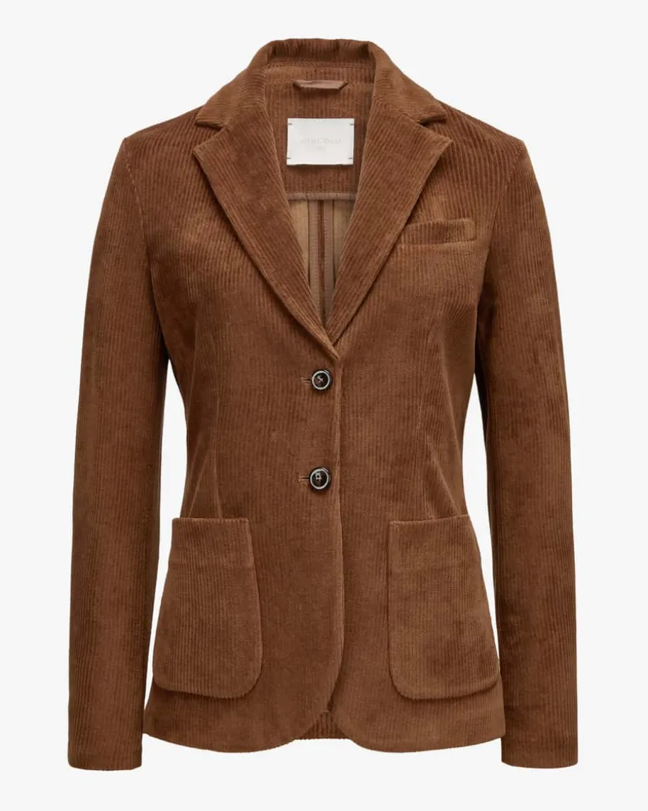 Cordblazer Slim Fit aus Baumwoll-Mix