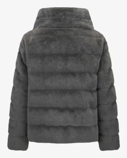 Daunen-Kunstfelljacke