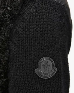 Daunen-Strickjacke aus Schurwolle