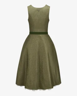 Falkenjagd Midi-Dirndl mit Seidensamt-Schürze