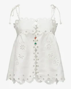 Flowers Richelieu Leinentop