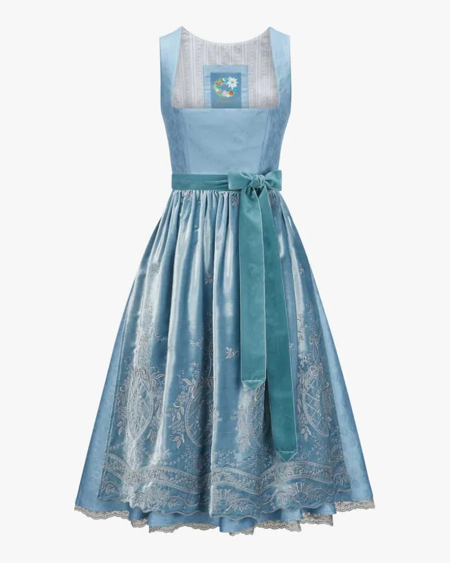 Himmelsträume Midi-Dirndl mit Seidensamt-Schürze