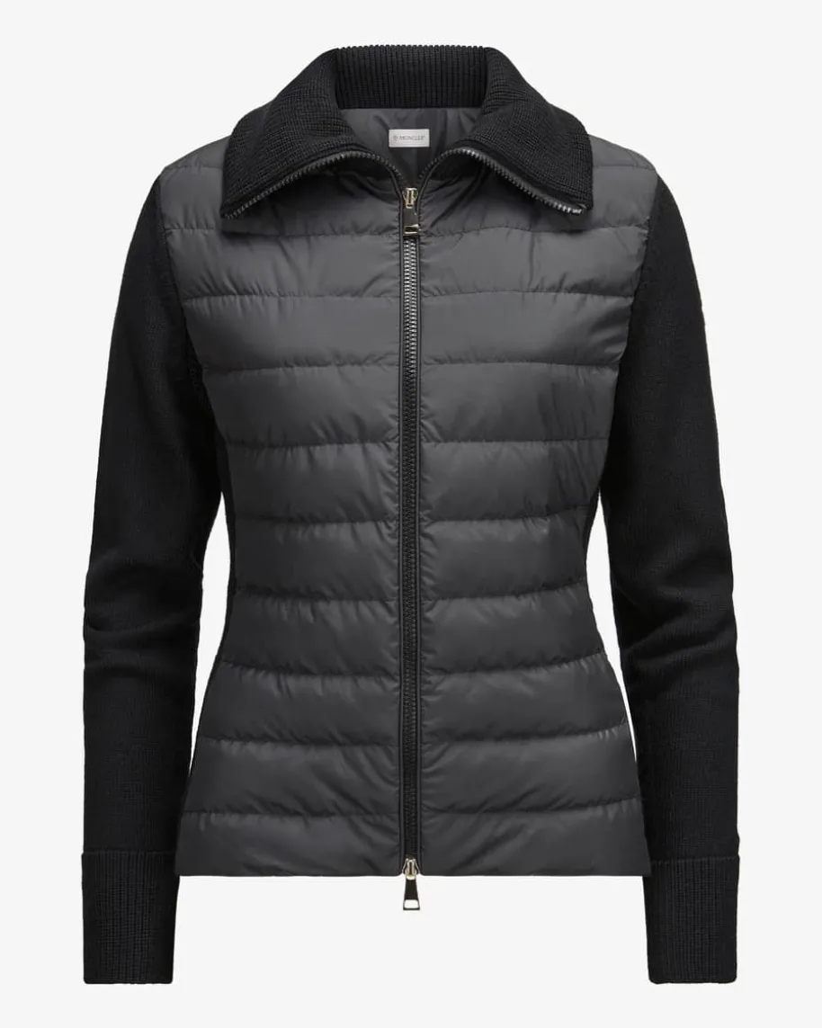 Hybrid-Daunen-Strickjacke