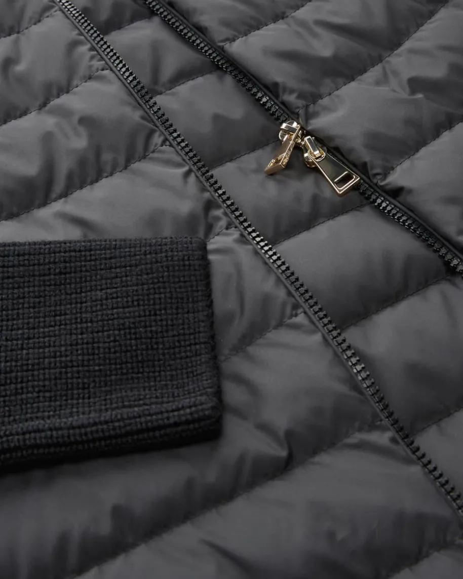 Hybrid-Daunen-Strickjacke