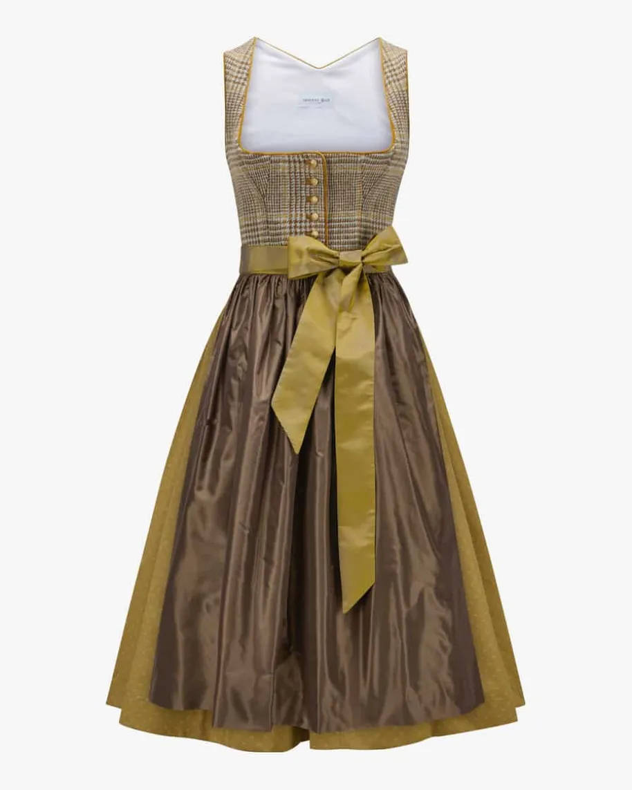 Kathi Tweed Midi-Dirndl mit Seidenschürze