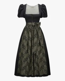 Laura Leinen-Schurwoll-Dirndl lang mit Schürze