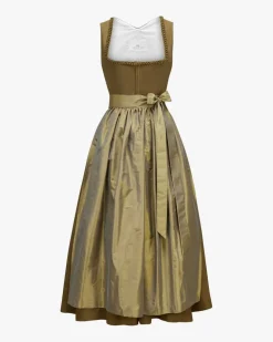 Leinen-Dirndl lang mit Schürze