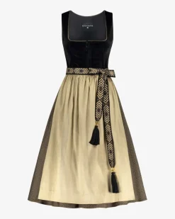 Midi-Dirndl mit Seidenschürze