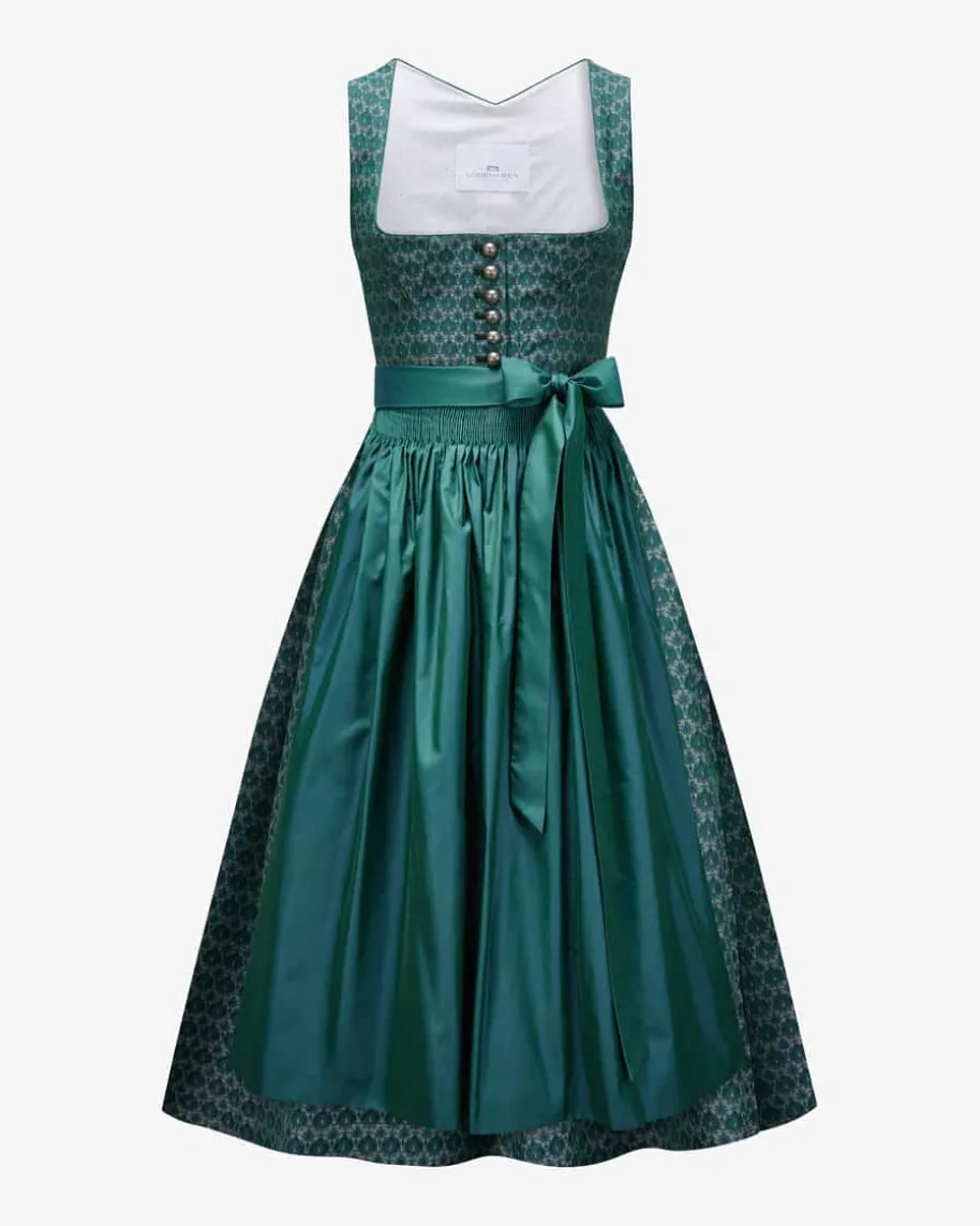 Midi-Dirndl mit Seidenschürze
