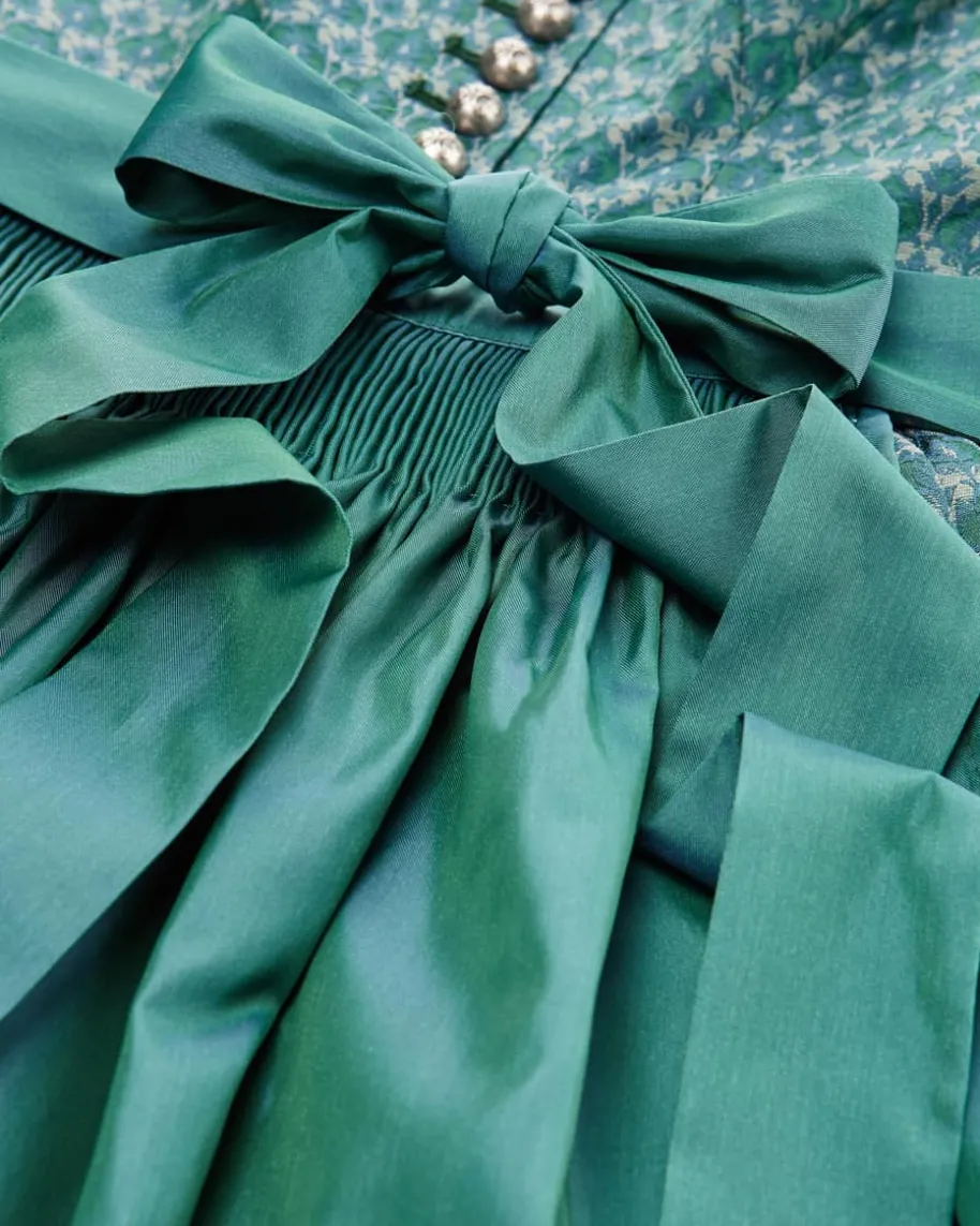 Midi-Dirndl mit Seidenschürze