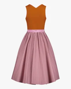 Midi-Dirndl mit Seidenschürze