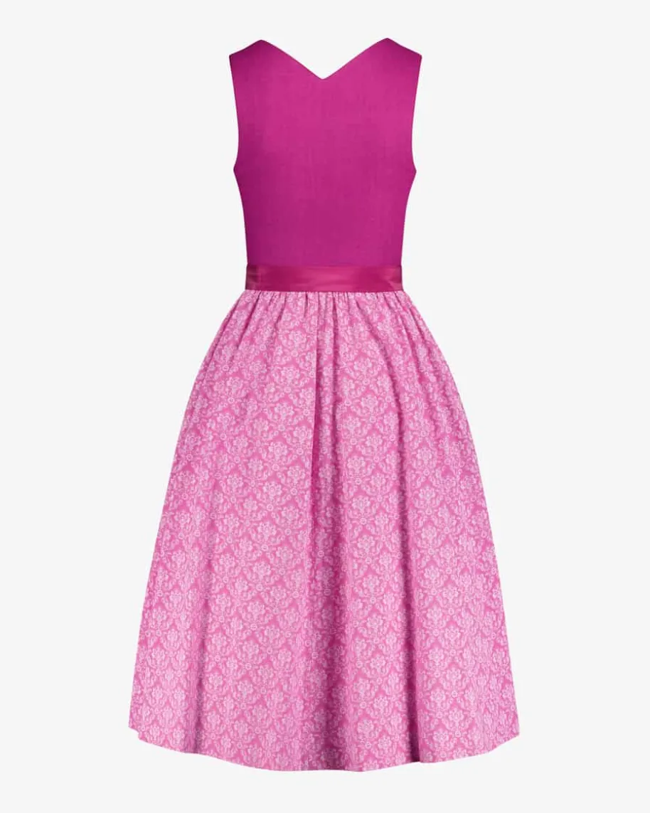 Midi-Dirndl mit Seidenschürze