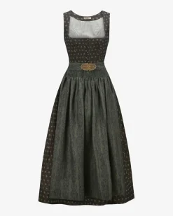 Monika Dirndl lang mit Leinen-Schürze