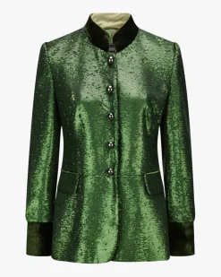 Rosa Trachten-Paillettenjacke