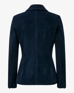 Samtblazer Slim Fit aus Baumwoll-Mix