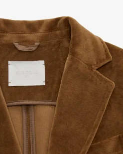 Samtblazer Slim Fit aus Baumwoll-Mix