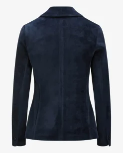 Samtblazer Slim Fit aus Baumwoll-Mix