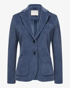 Samtblazer Slim Fit aus Baumwoll-Mix