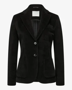 Samtblazer Slim Fit aus Baumwoll-Mix