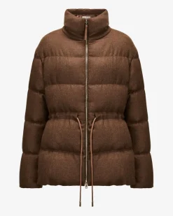 Schurwoll-Seiden-Daunenjacke