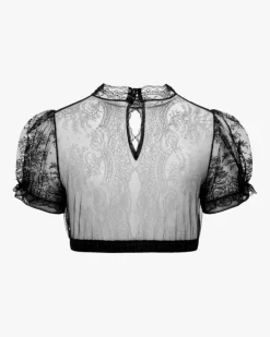 Schwarze Rose Dirndlbluse semi-transparent
