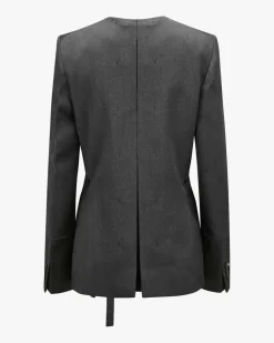 Shrunken Collarless Blazer aus Wolle
