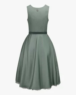 Waldnebel Midi-Dirndl mit Seidensamt-Schürze