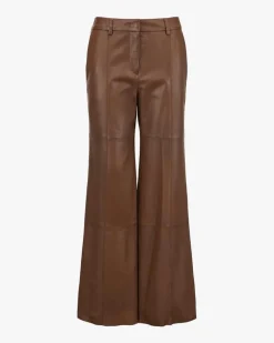 Warri Hose Wide Fit High Waist aus Leder