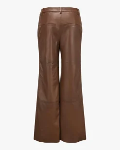 Warri Hose Wide Fit High Waist aus Leder
